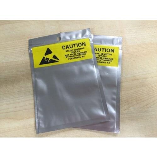 300pcs/lot 10.5*15cm Anti-Static Packaging Bag Zipper Anti Static Shielding Bag ESD Waterproof Self Seal Anti static Storage Bag