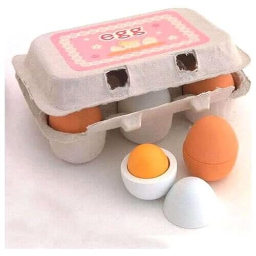 6PCS Eggs Yolk Pretend Play Kitchen Food Cooking Kids Children Baby Toy Funny Gift