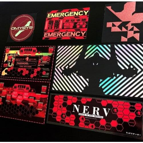 7PCS Car Styling Decals Keyboard Case Trunk Guitar Skateboard Window Sticker for Anime AT Force Machine No.1 Emergency DMYSYS