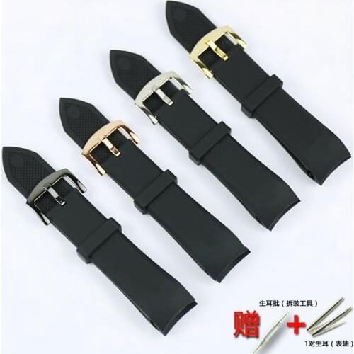 Watch Accessories Mens Silicone Strap 23mm Pin Buckle for Armani AR5977 AR5978 AR5985 Ladies Sports Rubber Strap