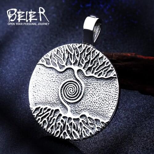 Beier 316L stainless Viking Norse Odin Thors Mjolnir Hammer Men from Thor Hanger Necklace Original Animal Viking Jewelry pendant