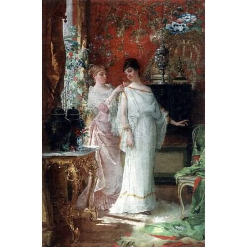 Free shipping classical beautiful girls canvas prints court figures oil painting printed on canvas wall art decoration picture