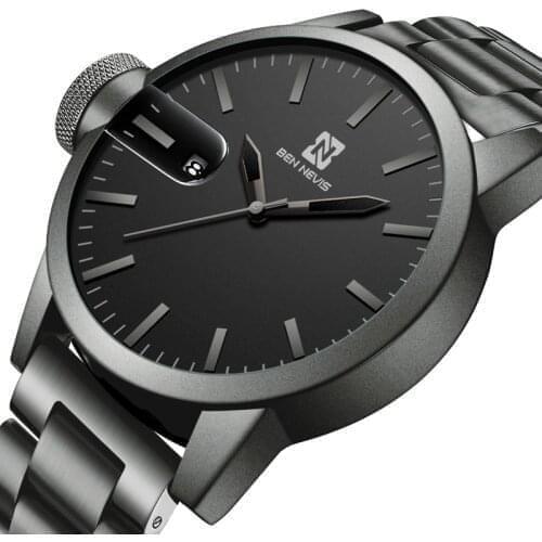 Ben Nevis MilitaryMen Watch Business Waterproof Steel Quartz WristWatch for Men Husband BoyFriends Calendar Watches Gifts