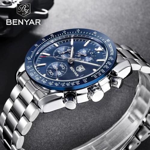 2021 New BENYAR Mens Mechanical Watches Fashion Stainless Steel Waterproof Luminous Watch Top Brand Luxury Automatic Watch Men