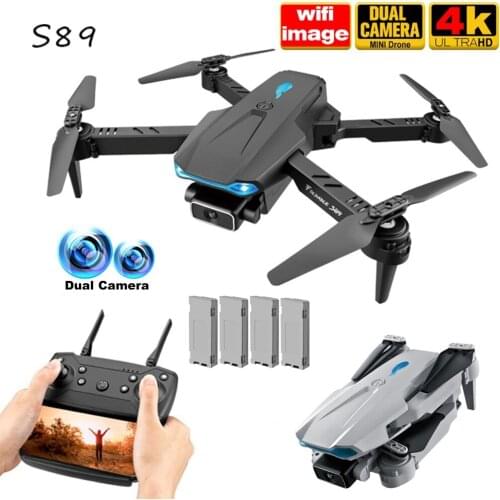 2021 New S89 Drone 4k HD Dual Camera 1080P WiFi Fpv Visual Positioning Dron Height Preservation Rc Quadcopter VS V4 Drone