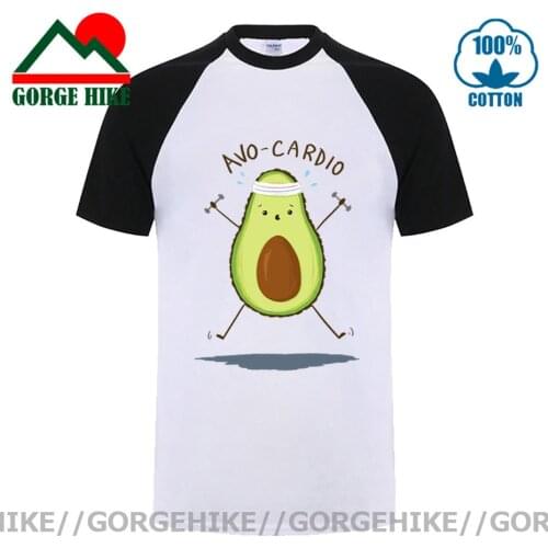 GorgeHike Funny Anime Avo-Cardio T shirt men Avocado Does Aerobic Exercise T-shirt Cool Humor Fitness Soft cotton Avocado Tshirt