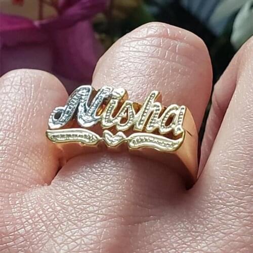 Custom Rings Handcrafted Rings Design Personalized Men Name Ring Christmas Gift Initial Rings Gold Ring Stainless Steel Ring