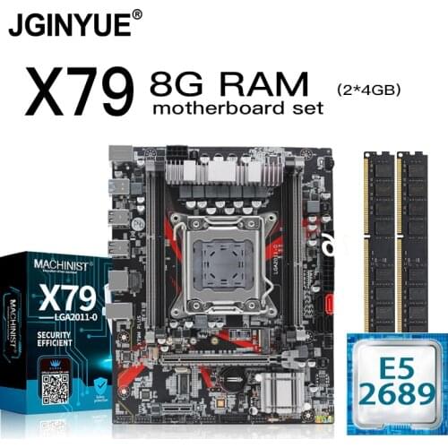 X79 motherboard LGA 2011 set kit with Intel Xeon E5 2689 processor 8GB(2*4GB) Desktop DDR3 1600 MHZ RAM M-ATX M.2 NVME SSD X79M