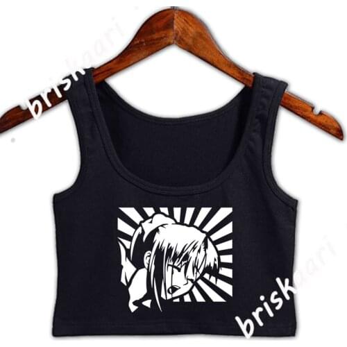 Hentai Unisex Crop Top Women Round Collar For Girls Spring Personalized Leisure Anti-Wrinkle Pictures Tops Vest
