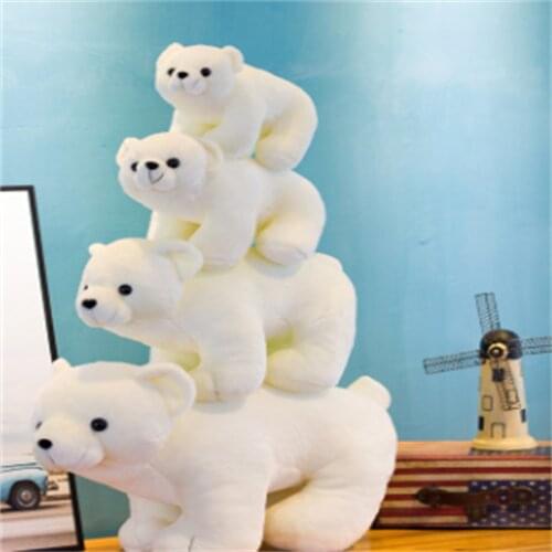 Polar bear doll new simulation small white bear plush toy