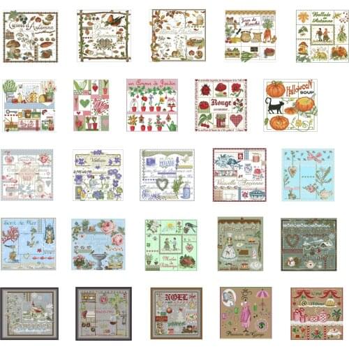 Lafite Series 4 patterns Counted Cross Stitch DIY Cross Stitch Kits Embroidery Needlework Sets