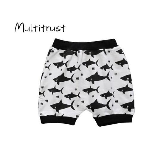 Multitrust Summer Children Boys Knee Trousers Banana Cotton Length Short Kids Baby Casual Denim Animal Shorts Pants