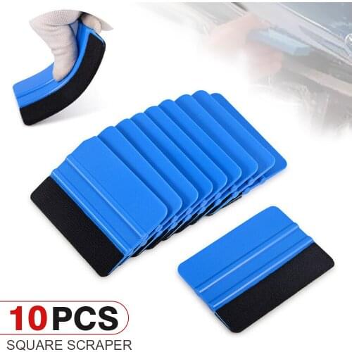 Mayitr 10pcs Car Blue Squeegee Felt Edge Scraper Auto Decals Vinyl Wrapping Tint Tools Accessories Parts