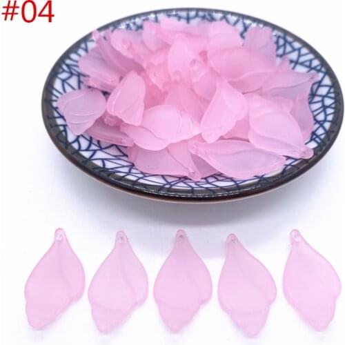 New 23x16mm 20pcs Pink Feather Matte Acrylic Beads Beads Style for DIY Handmade Bracelet Jewelry Making Accessorie#04
