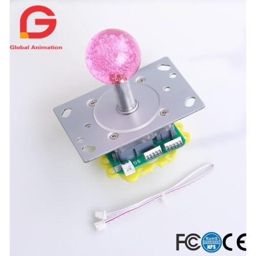 New Arcade 5V LED Joystick with Crystal Ball Top Handle Illuminated LED Joystick For Arcade Stick PC Controller Computer Game