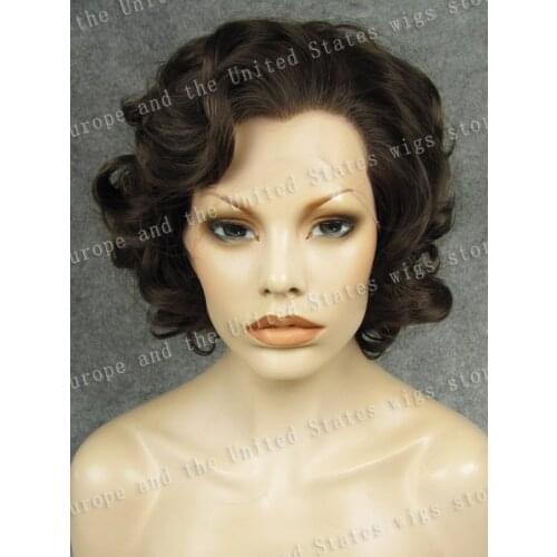 Marilyn Monroe Wig Short Bob Black Grey Silver Brown Synthetic Heat Resistant Fibre Curly Lace Front Fashion Cosplay