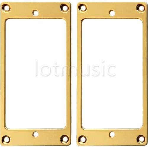 2 Pieces Flat Metal Humbucker Pickup Mounting Ring Gold