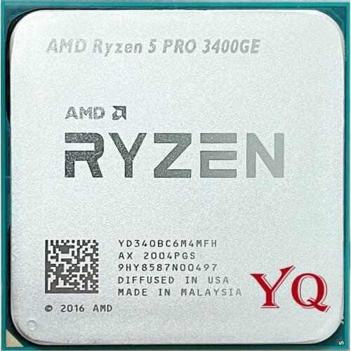 AMD Ryzen 5 PRO 3400GE R5 PRO 3400GE 3.3 GHz Quad-Core Eight-Thread 35W CPU Processor YD340BC6M4MFH Socket AM4
