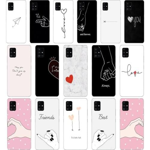 66 Simple Line Art Abstract Love Heart Soft Silicone Tpu Cover phone Case for Samsung Galaxy A31 A41 A51 A71 A40 2019 Case