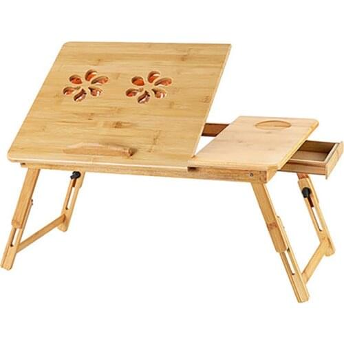 Foldable Portable Bamboo Computer Stand Laptop Desk With/Without Fan Tea Serving Bed Dining Table Laptop Notebook Table
