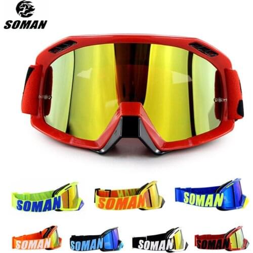 SOMAN Motocross Glasses Outdoor Sprot Okulary Mx Goggles Motocyklowe Racing Gafas Moto Lunette Motorbike Off Road Helmet Goggles