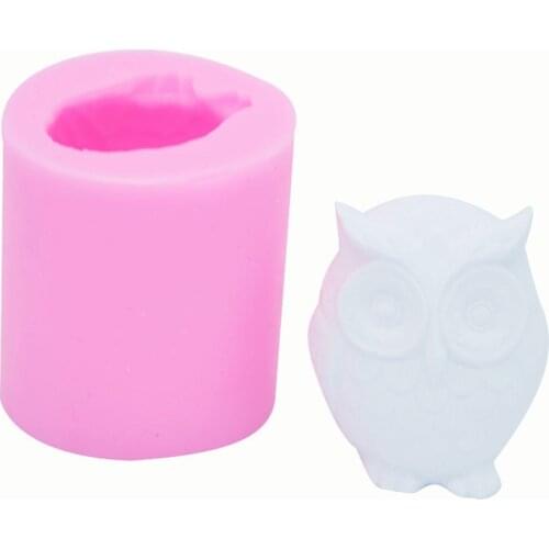Owl Silicone Candle Mould 3D Animal Wax Paraffin Moulds for DIY Handmade Plaster Soap Handicraft Ornaments Cake Baking Mold