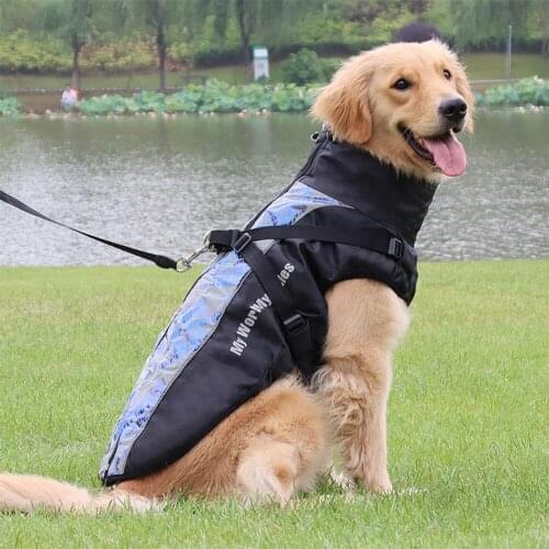Reflective Pet Dog Jacket With Harness Waterproof Waterproof Pet Padded Vest Coat For Small Medium Large Dogs Pet Puppy Apparel