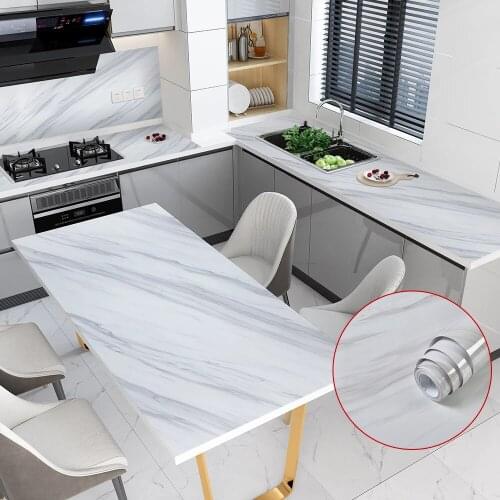 Waterproof Marble Self Adhesive Wallpaper Vinyl Film Wall Stickers Bathroom Kitchen Cupboard Room Decoration Sticky Paper Decal