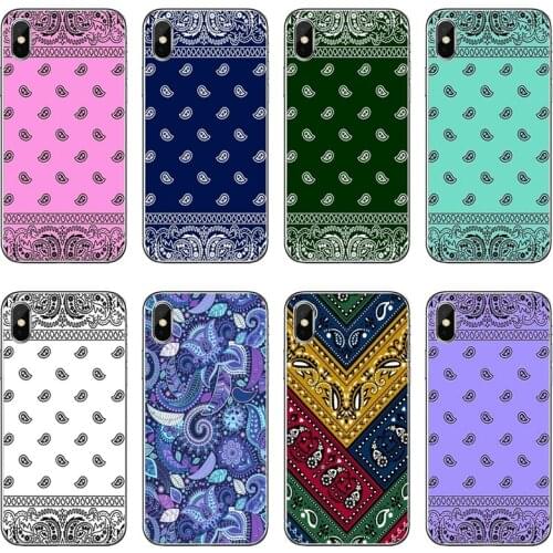 Royal Blue Bandana Transparent Phone Case For iPhone 12 11 Pro Max Mini XS Max XR X 8 7 Plus 6 6S Plus 5 5S SE 2020