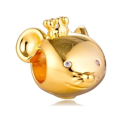 Shining Rat Charm Sterling Silver Jewelry Fits Charms 925 Silver Bracelets For Woman DIY Beads For Jewelry Making