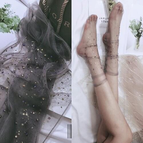 Women sexy socks Europe Street Lace hot drilling mesh yarn socks glass stars piles of starry sky socks