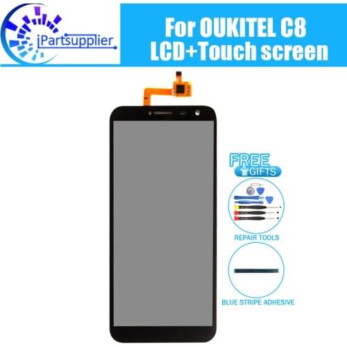5.5 inch OUKITEL C8 LCD Display+Touch Screen Digitizer Assembly 100% Original New LCD+Touch Digitizer for C8