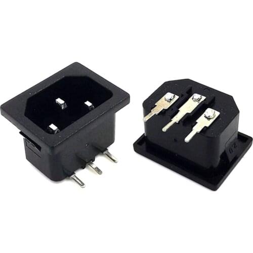 5pcs/lot AC Power Socket 90 degree Bending Angle IEC 320 C14 Male Plug Panel Power Inlet Sockets Connectors C14 Inlet Power Plug