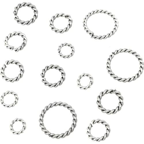 50pcs/lot spiral Stainless Steel Open Jump Rings 6/8/10/12/15mm Steel Tone Split Rings Connectors For Jewelry Findings Making