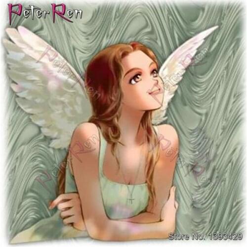 Diamond Painting crystal Cross Stitch beauty Square\Round Mosaic Full Embroidery Rhinestone stickers Cartoon girl staring gaze