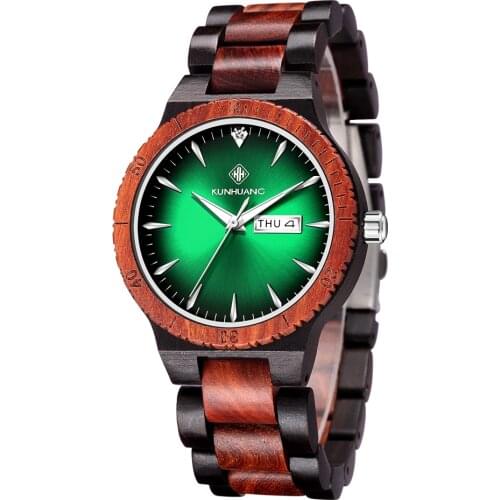 Часы мужские наручные 2021 new wooden watch fashion style dual calendar quartz watch wood watch wholesale mens watch