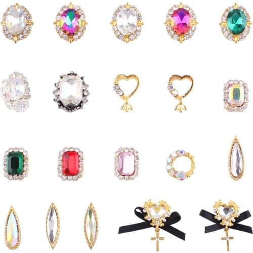 CHNRMJL 100Pcs/Pack 3D Alloy Zircon Crystal Nail Rhinestones Strass Gemstone DIY UV Gel Nails Jewelry Accessories Decorations