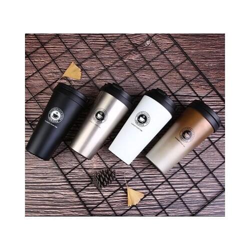 40pcs/lot Vacuum Insulated Travel Coffee Mug 500ml Fashion Stainless Steel Tumbler Sweat Free Tea Cup Thermos Flask Water