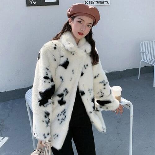 Fuax Fur Coat Long Coat Women Jacket Fuax Mink Fur Jacket Warm Thick Plush Coat Female Winter Jackets Retro Jacket Women Coat