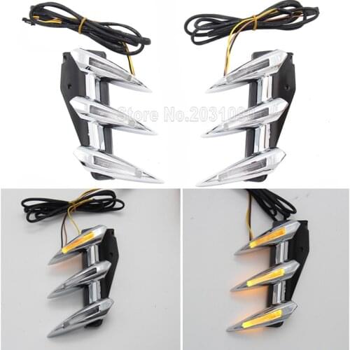 Chromium motorcycle Front Fender Trim Running Brake Light For Honda Goldwing GL1800 2001-2011 2008 Left & Right