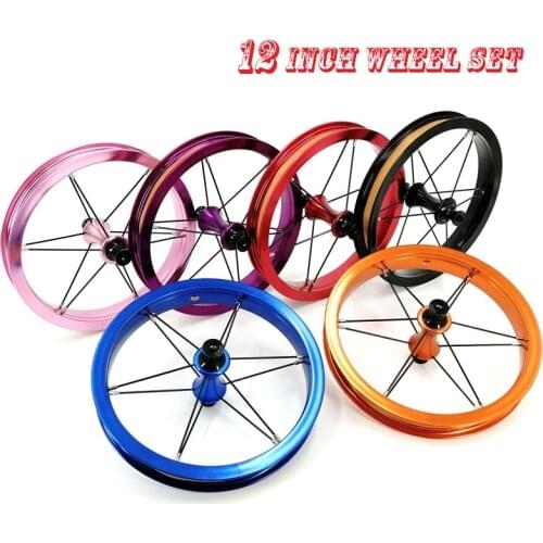 12 Inch Kids Bicycle Front Rear Wheelset Aluminum Alloy Children Bike Sliding Step Bicycle Wheel Set