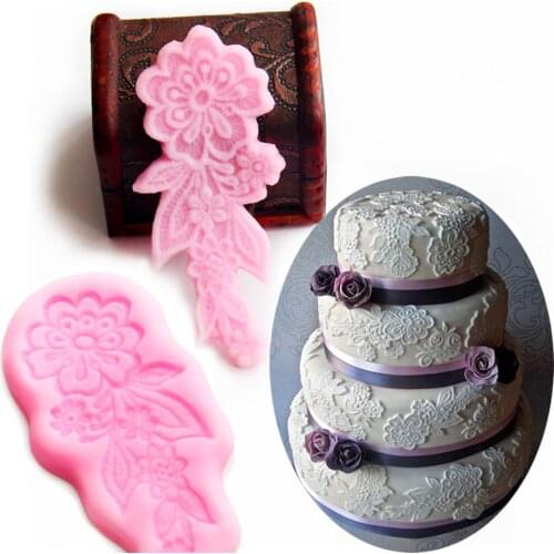 Lace Flower Fondant Silicone Molds For Baking Cake Cookies Form Wedding Cake Decorating Tools Kitchen Baking Accessories M1087