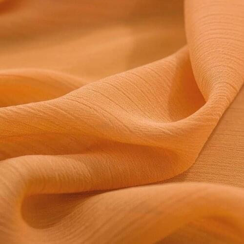 Hot Selling Crinkle Chiffon Solid Color Fabric Womens Stage Dress Fabric