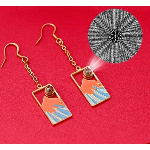 Green Tara with Buddhist Scripture trend personality single earring stud female male ear buckle small Earring