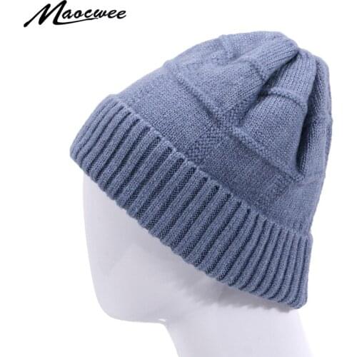 Fashion Winter Hats For Women Men Thick Warm Outdoor Beanies Knitted Wool pompom caps for female