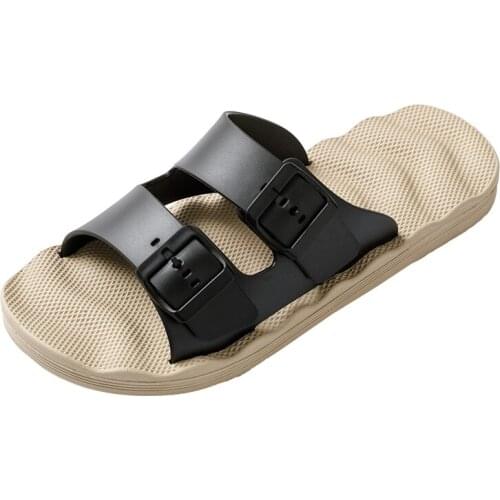 Plus Size 48 Men Slippers Cool Summer Water Male Sandals High Quality Flat Beach Slippers Non-slip Mens Peep Toe Flip Flops
