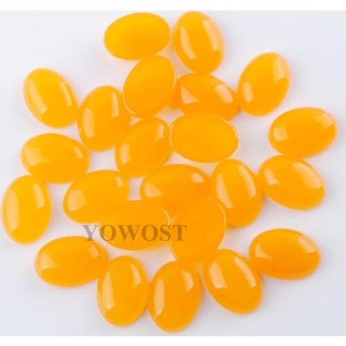 Natural Yellow Jades Gem Stone Oval Cabochon CAB No Hole Jewelry 13x18x6MM 20pcs/lot QU3234