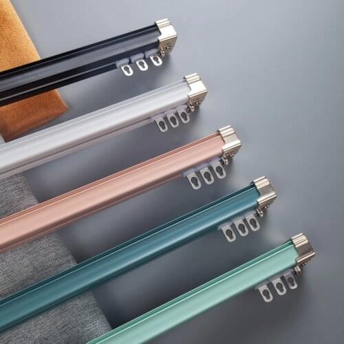 2020 New Arrival Morandi Series Single and Double Curtain Straight Tracks Customized Size Popular Colorful Curtail Rails