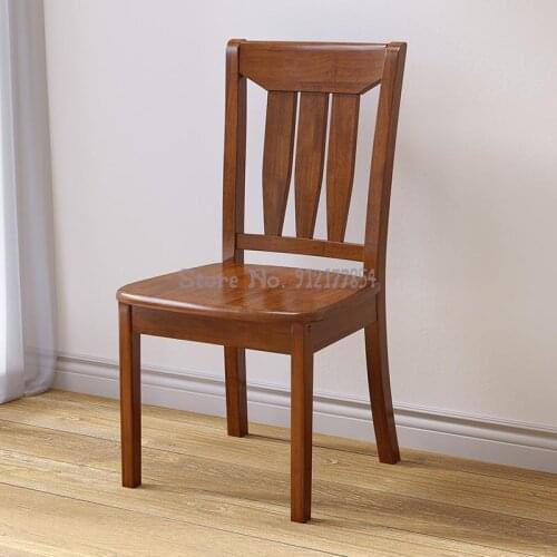 All Solid Wood Dining Chair Back Chair Home White Simple Modern Chinese Log Stool Hotel Restaurant Dining Table And Chair