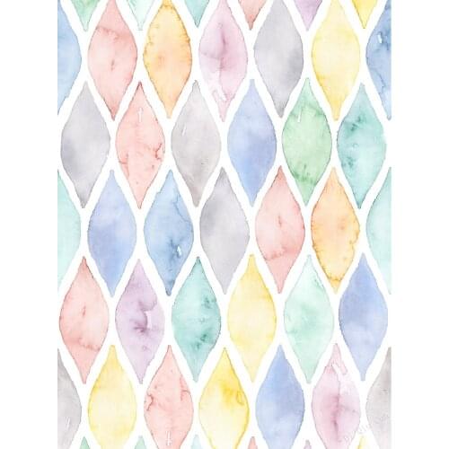 Peel And Stick Wallpaper Ellipse Geometric Mix Style Yellow/Blue/Green/Purple Removable Contactpaper For Home Kidroom Decoration